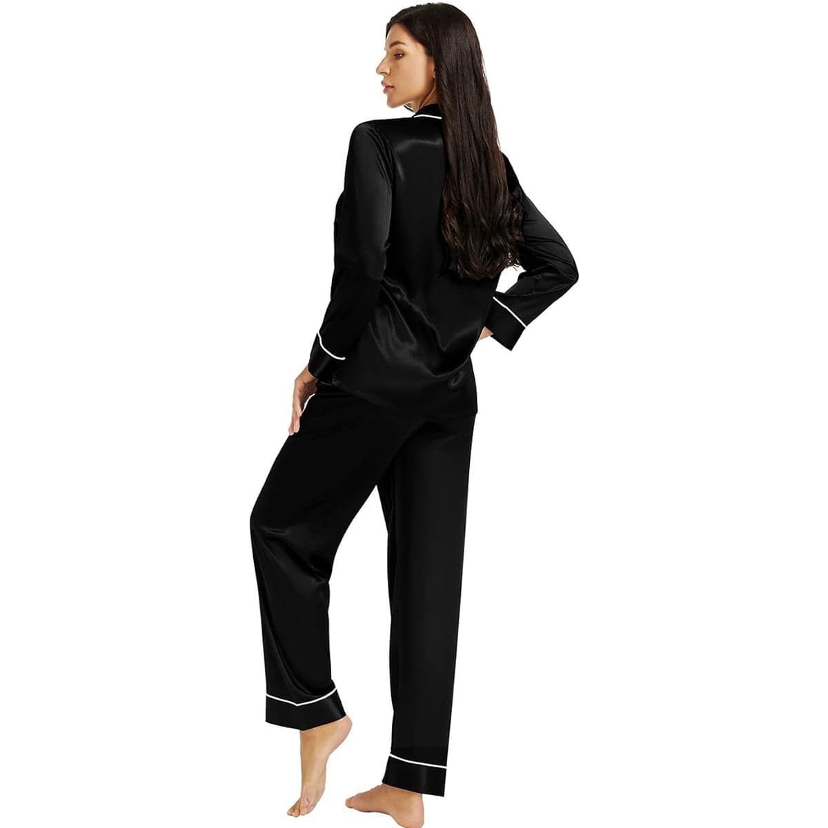 Caprisious Women’s Full Sleeve Silk Satin Pajama Set