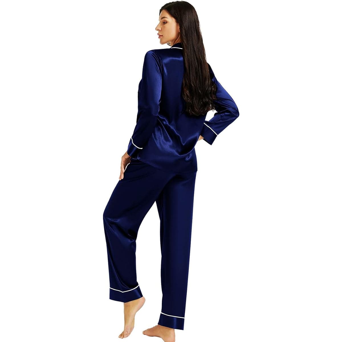 Caprisious Women’s Full Sleeve Silk Satin Pajama Set