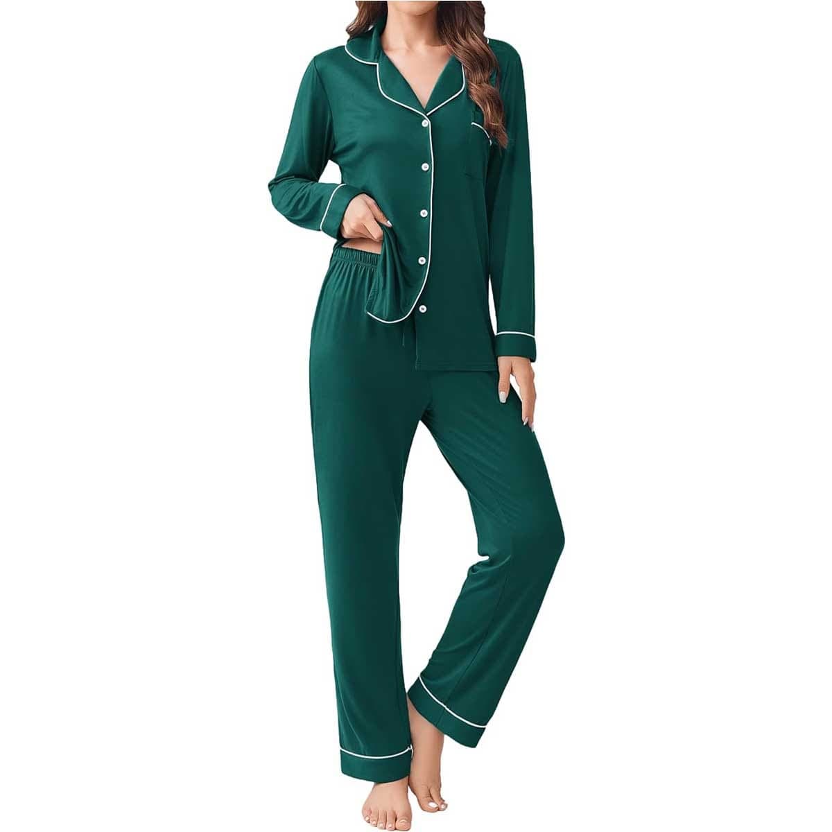 Caprisious Soft Cotton Pajama Set Green