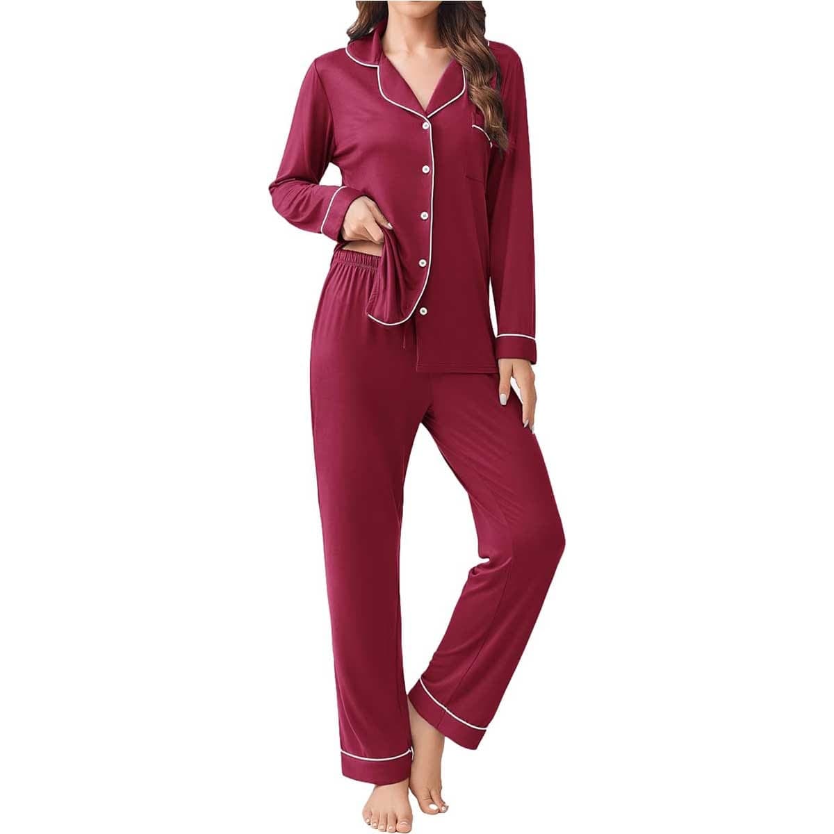 Caprisious Soft Cotton Pajama Set Red