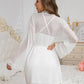Women's White Lace Nightdress with Sheer Robe – Elegant Soft Sleepwear Set image 3