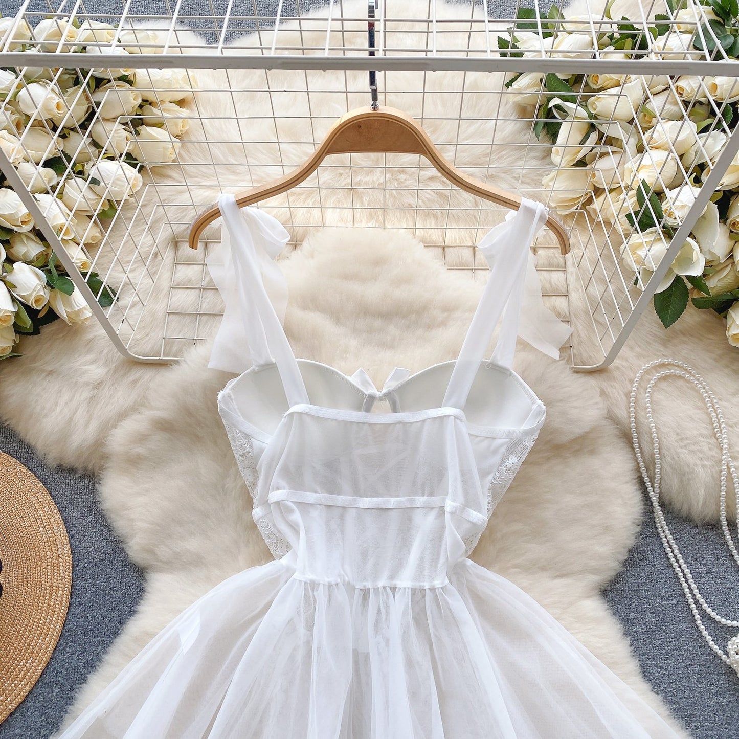 Elegant Lace Corset Dress with Adjustable Straps and Matching Bottoms image 2