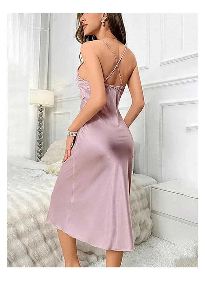 Women's Light Nightdress Halter Style – Breathable and Comfortable Sleeveless Dress for Relaxation and Sleep image 1