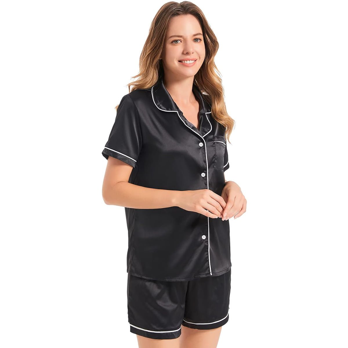 Satin Pajama top and Shorts Set image 5