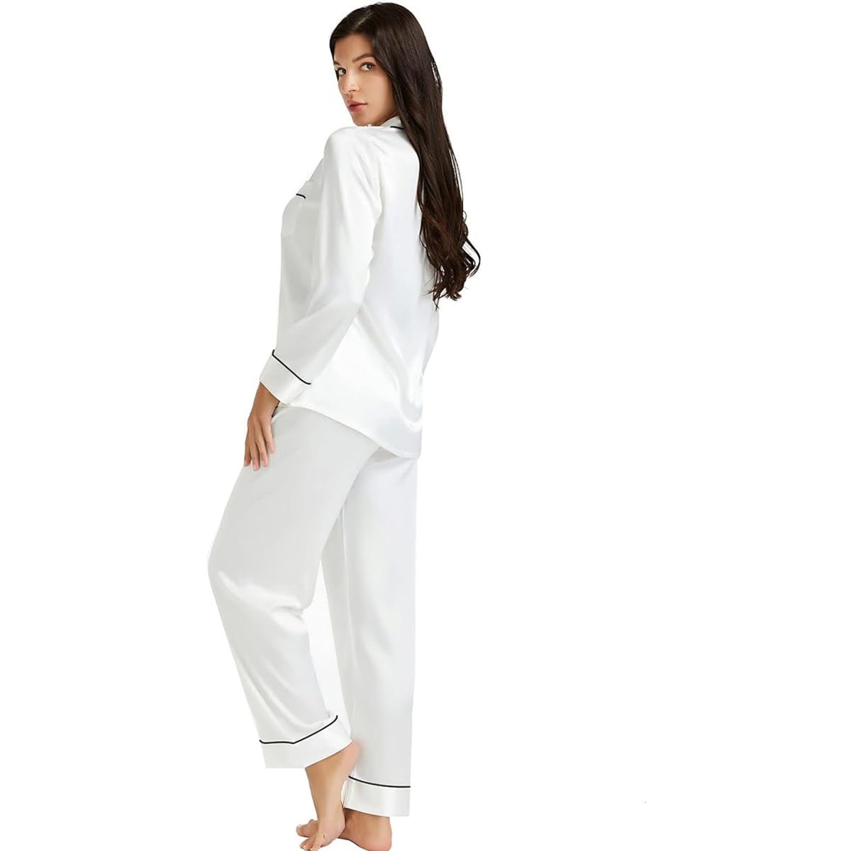 Women's Full Sleeve Silk Satin Pajama Set image 2