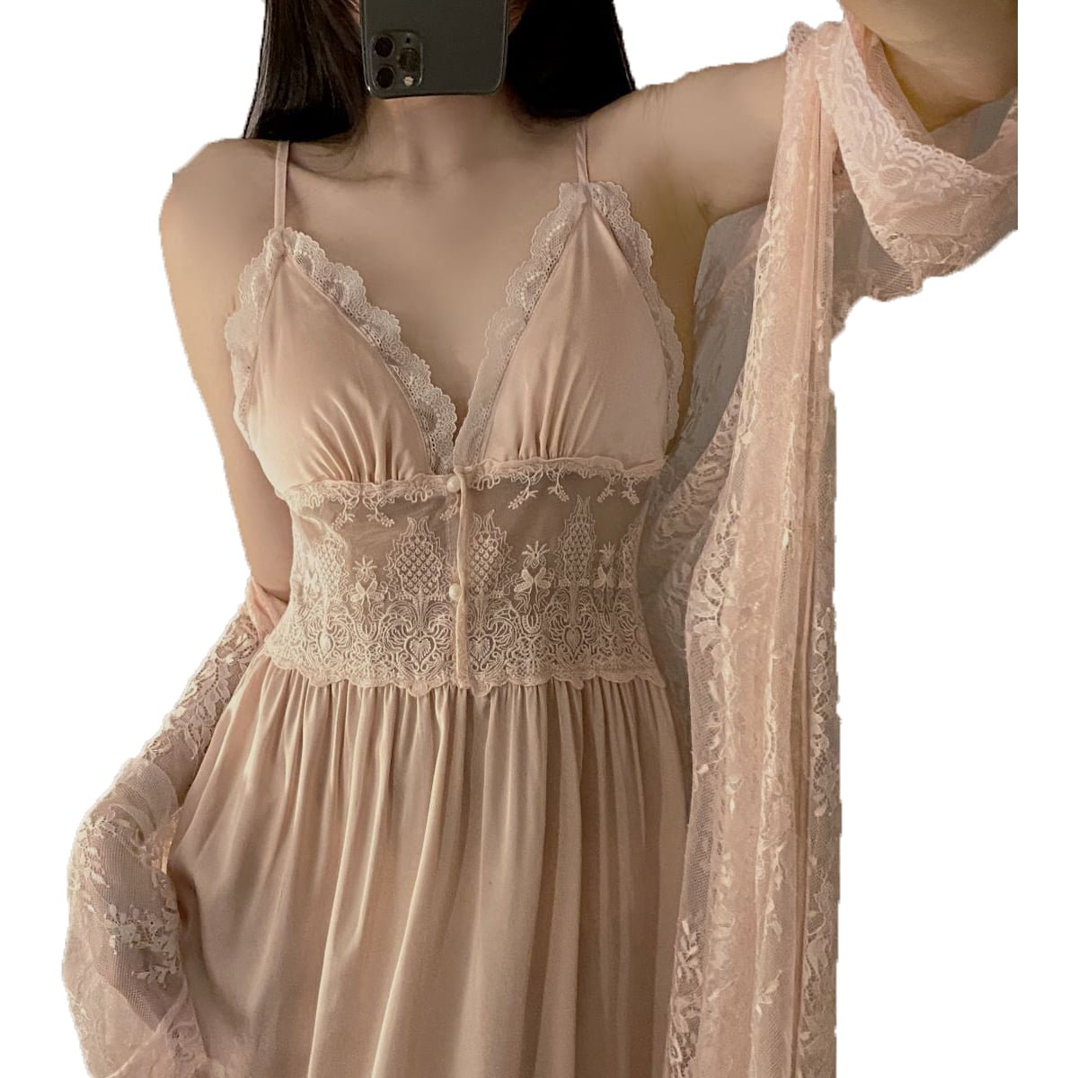 Long fairy skirt French court dress Sleepwear image 8