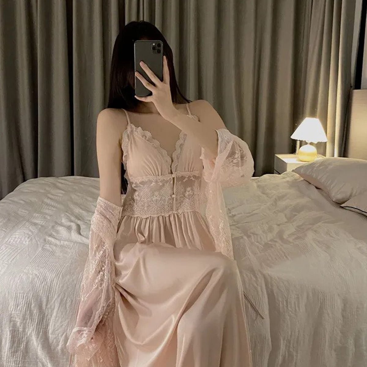 Long fairy skirt French court dress Sleepwear image 3