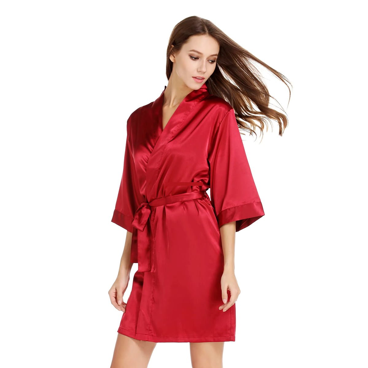 Women's Soft Satin Kimono Bridal and Bridesmaid Robes image 1