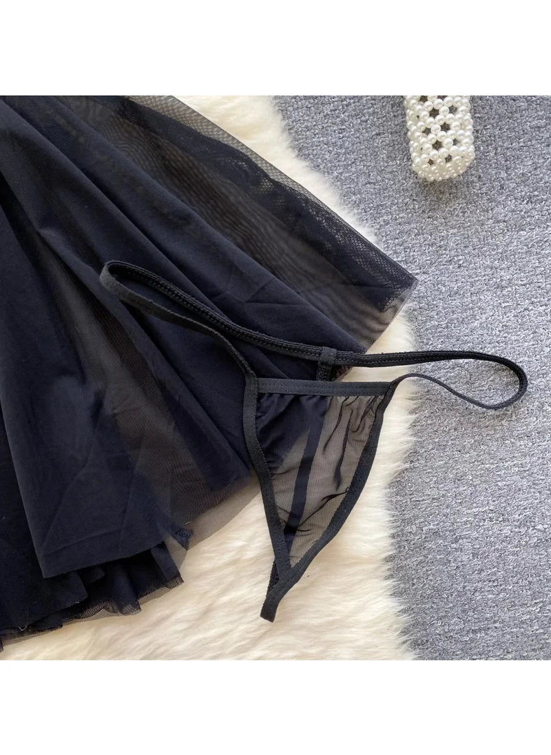 Short Evening Dress with Pleats and Floral Detail Nightgown Sleepwear for Women image 4