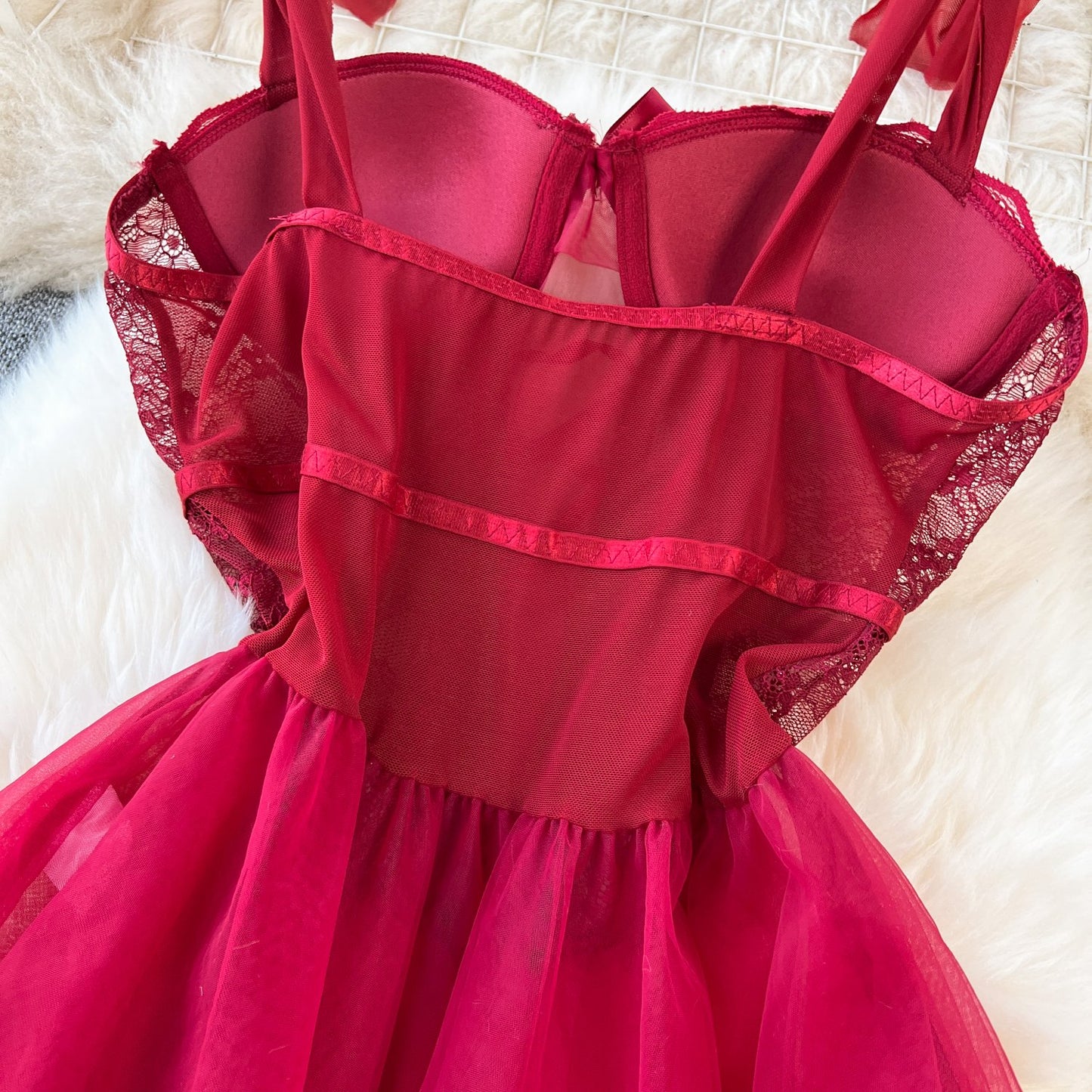 Elegant Lace Corset Dress with Adjustable Straps and Matching Bottoms image 2