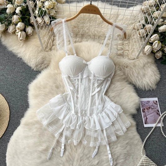 Lace Lingerie Set – Elegant Corset with Matching Bottoms image 1