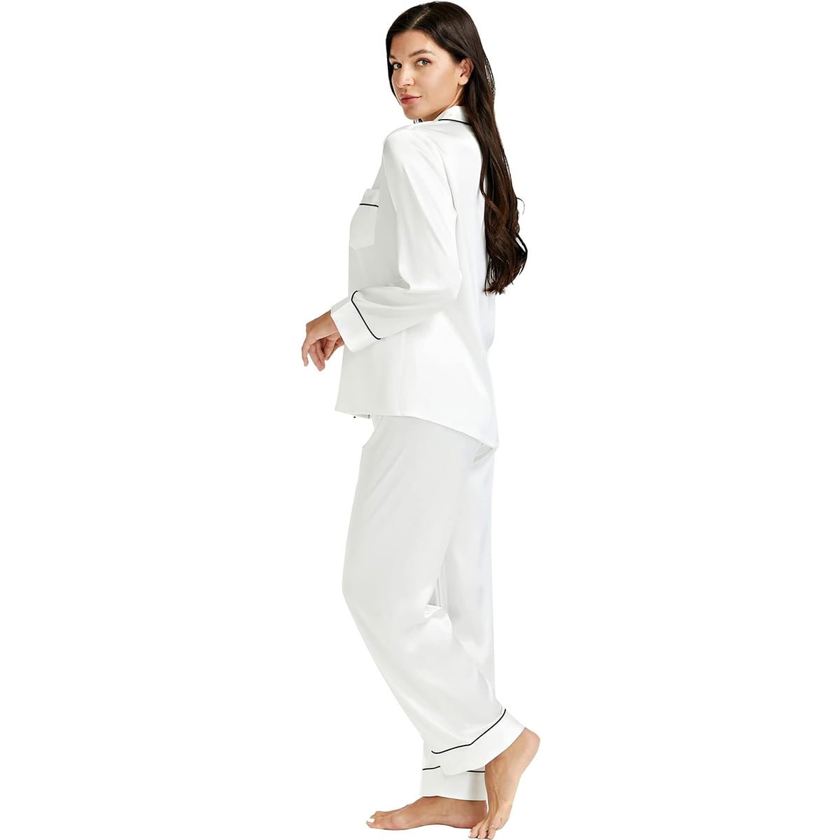 Women's Full Sleeve Silk Satin Pajama Set image 3