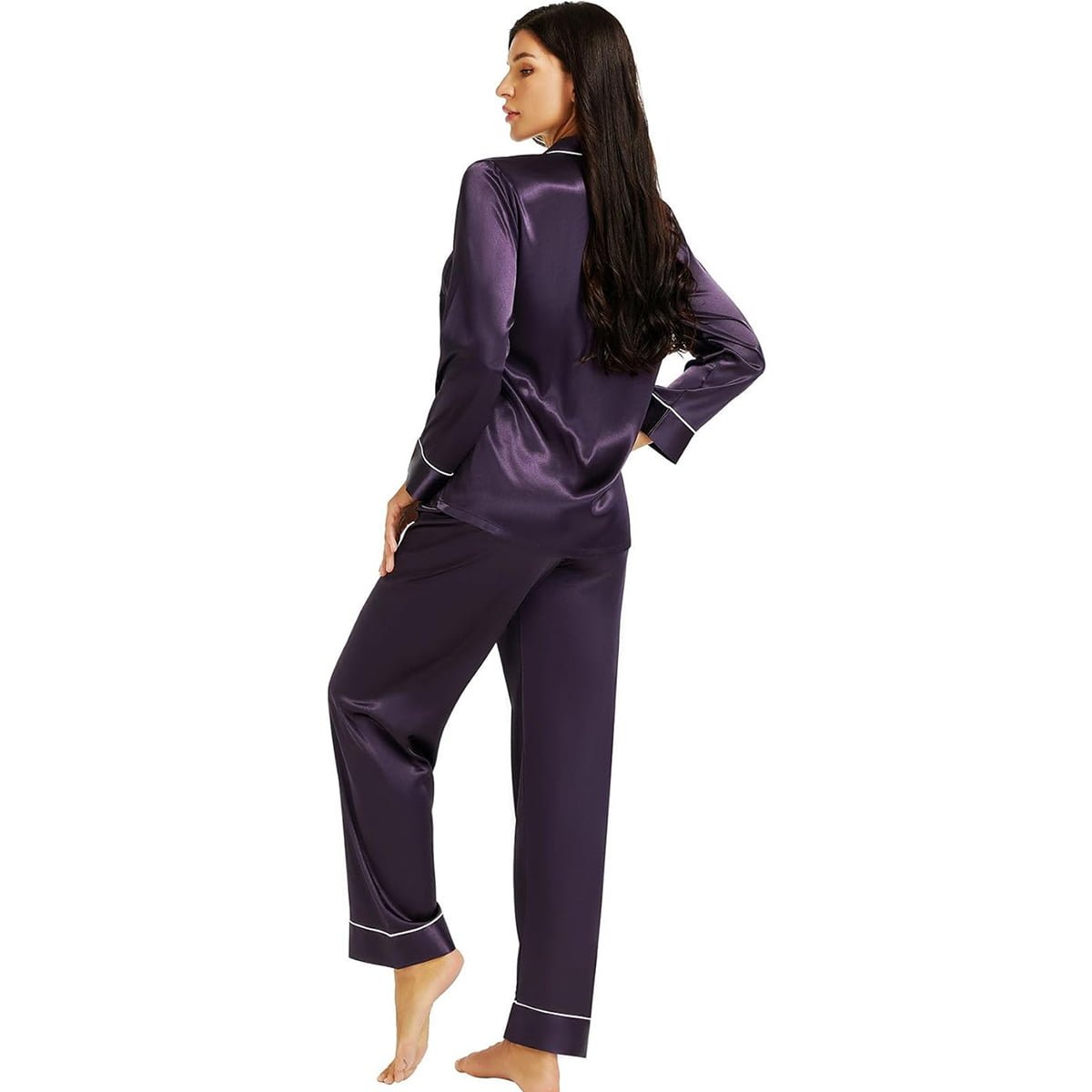 Women's Full Sleeve Silk Satin Pajama Set image 3