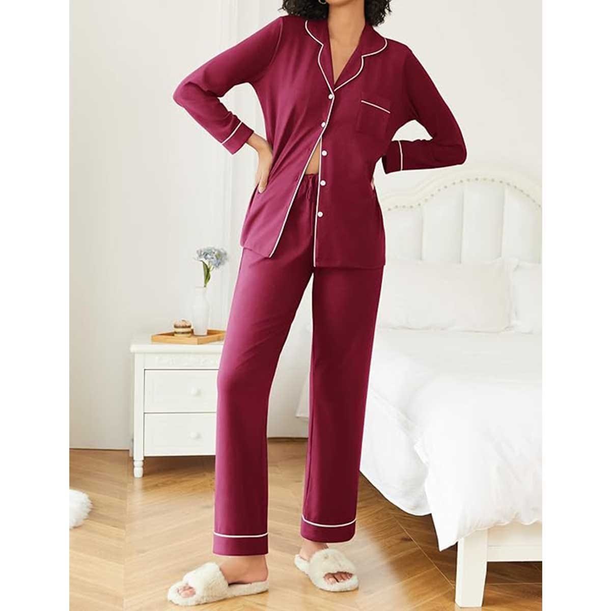 Soft Cotton Pajama Set Red image 3