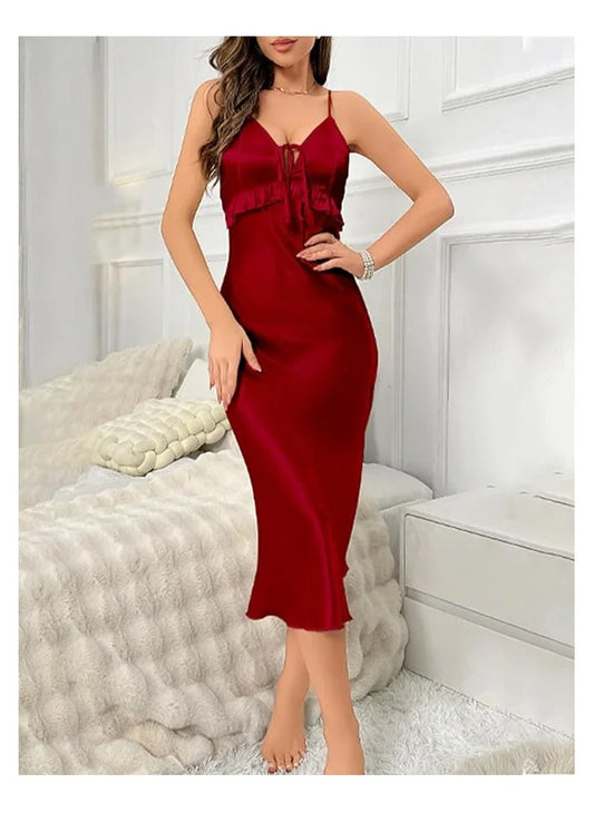 Women's Light Nightdress Halter Style – Breathable and Comfortable Sleeveless Dress for Relaxation and Sleep image 0