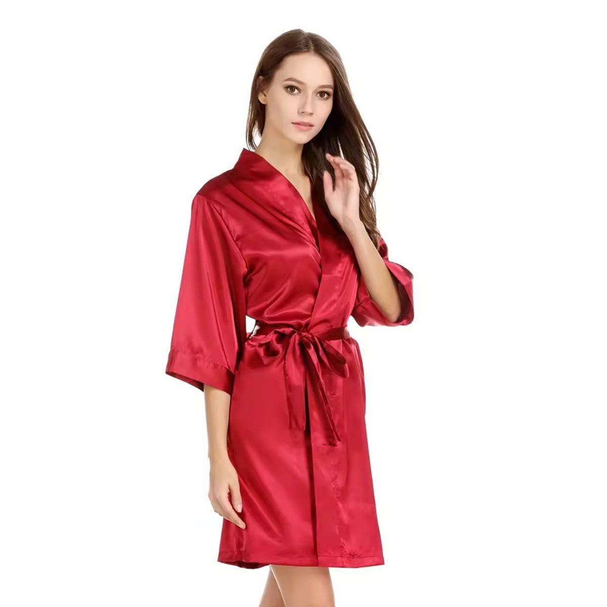 Women's Soft Satin Kimono Bridal and Bridesmaid Robes image 4