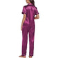 Women's Silk Satin Pyjama Set in Regal Purple – Short Sleeve image 5