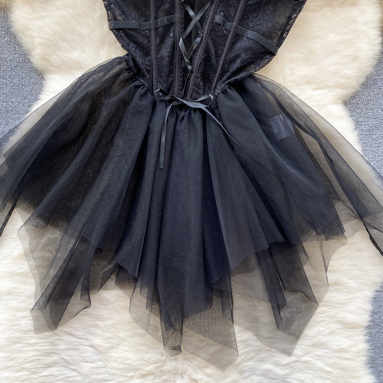 Elegant Lace Corset Dress with Adjustable Straps and Matching Bottoms image 3