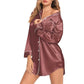 Satin Long Sleeve Sleep Nightshirt Pajama Top Nostalgia Rose image 0