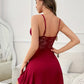 Women's Burgundy Lace Nightdress – Elegant V-Neck Sleeveless Sleepwear image 3