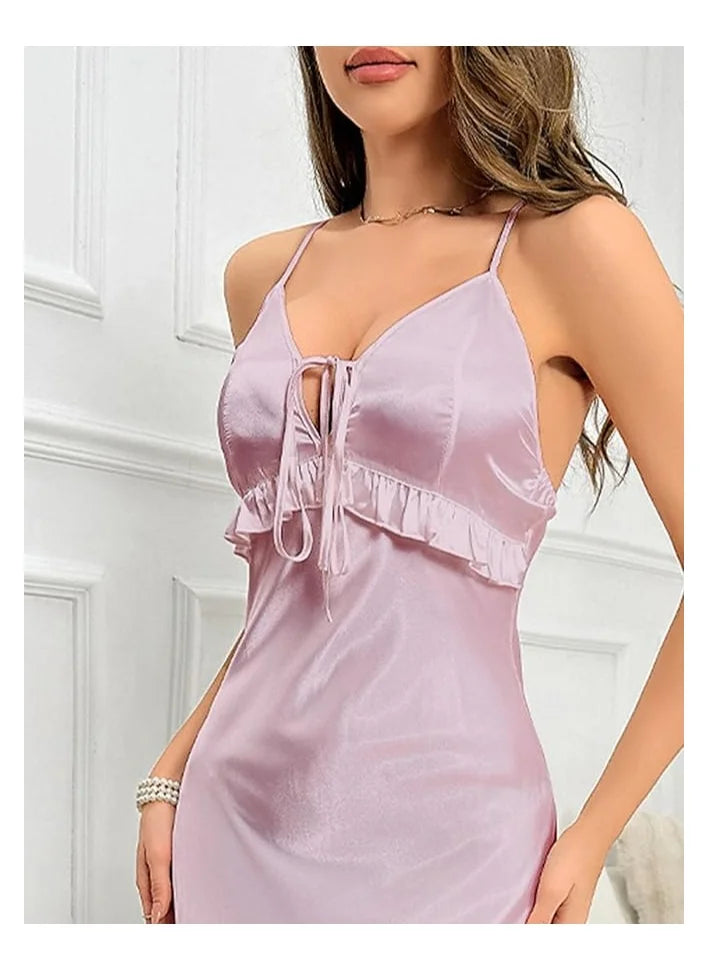 Women's Light Nightdress Halter Style – Breathable and Comfortable Sleeveless Dress for Relaxation and Sleep image 2