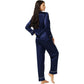 Women's Full Sleeve Silk Satin Pajama Set image 1