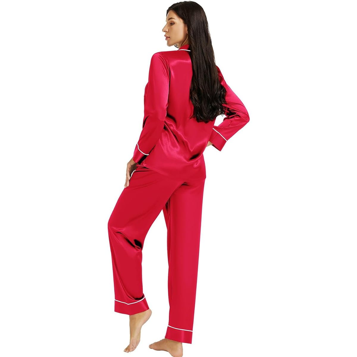 Women's Full Sleeve Silk Satin Pajama Set image 2