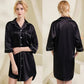 Satin Long Sleeve Sleep Nightshirt Pajama Top Black image 6