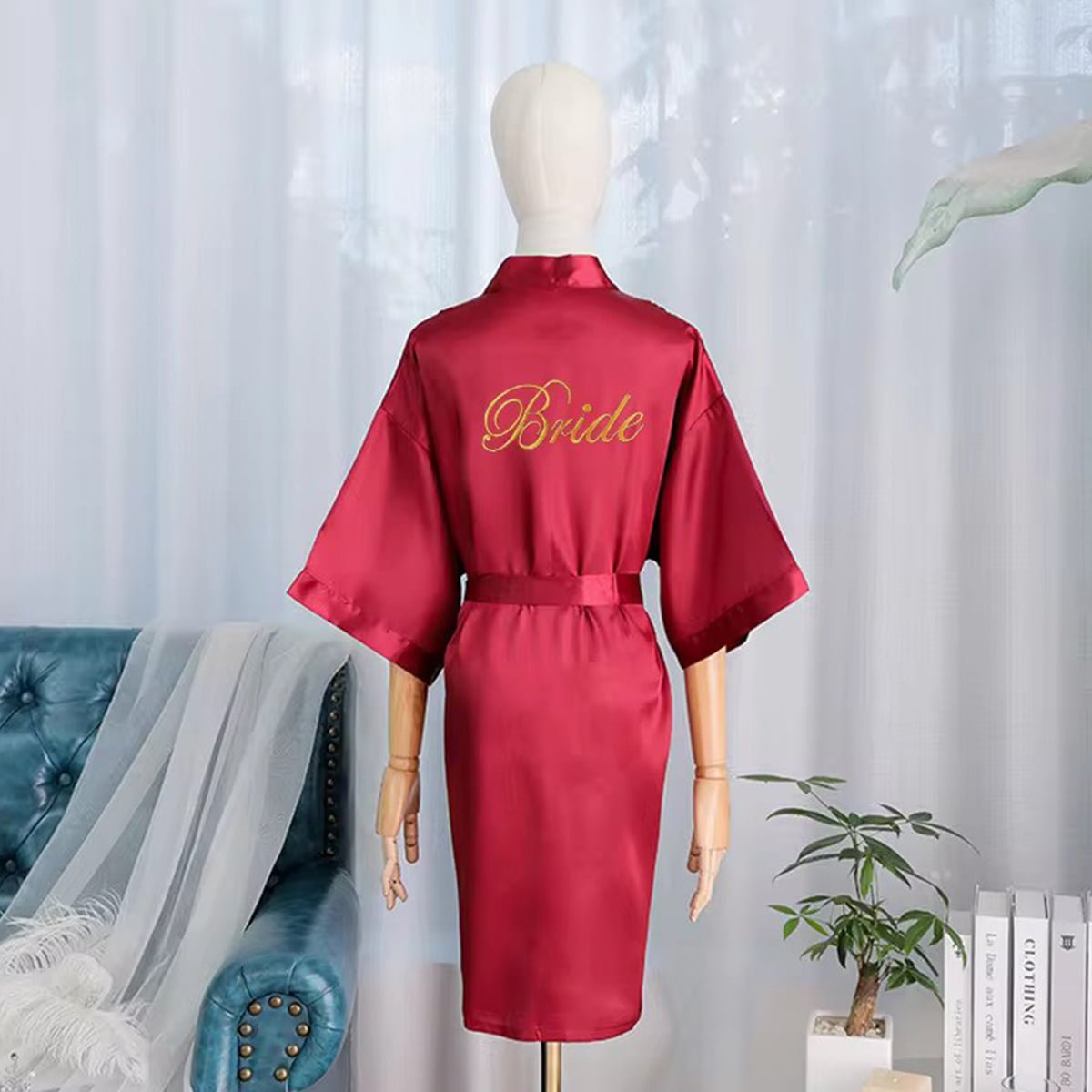 Women's Soft Satin Kimono Bridal and Bridesmaid Robes image 6