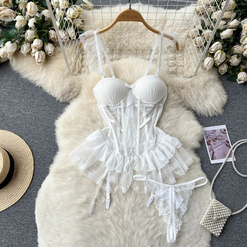 Lace Lingerie Set – Elegant Corset with Matching Bottoms image 0