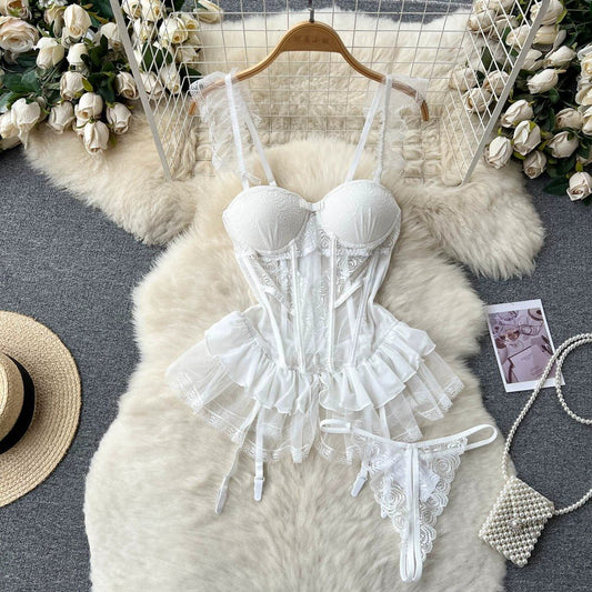 Lace Lingerie Set – Elegant Corset with Matching Bottoms image 0