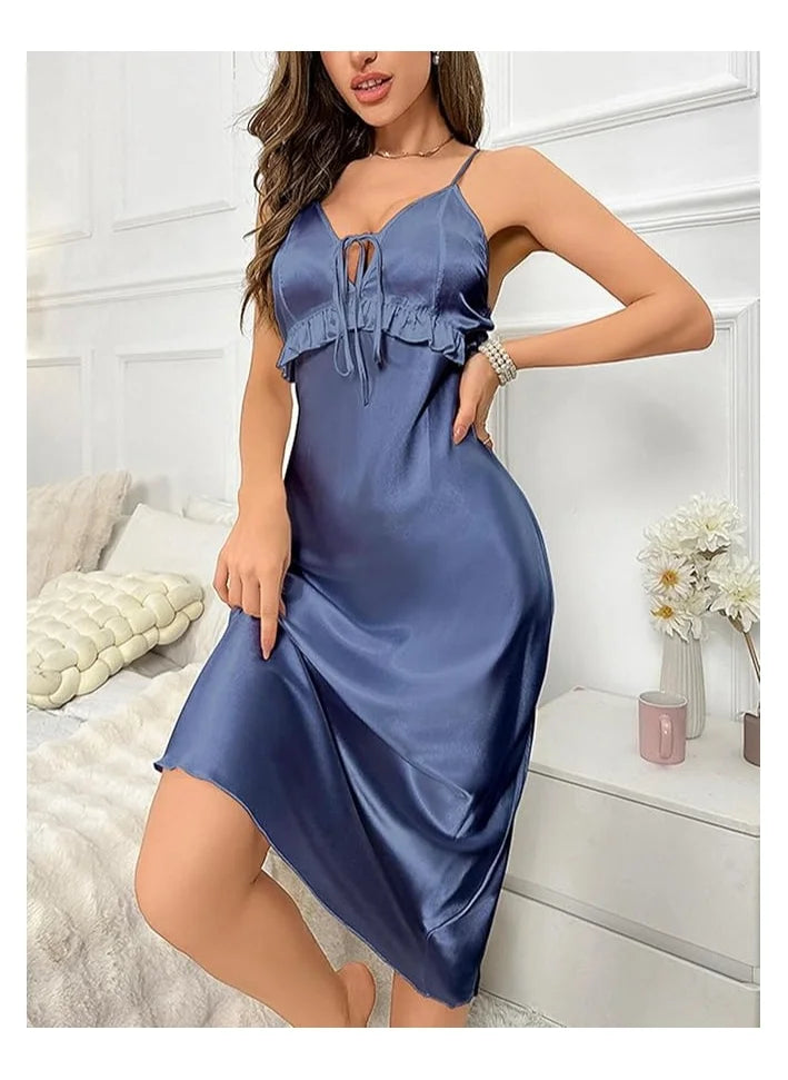 Women's Light Nightdress Halter Style – Breathable and Comfortable Sleeveless Dress for Relaxation and Sleep image 1