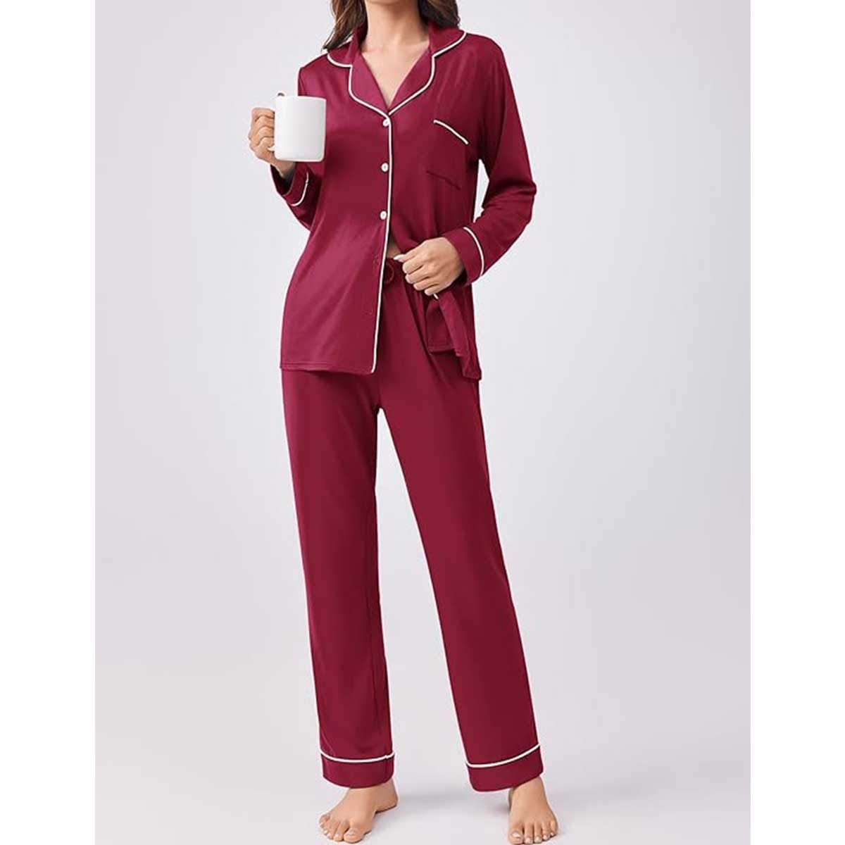 Soft Cotton Pajama Set Red image 2