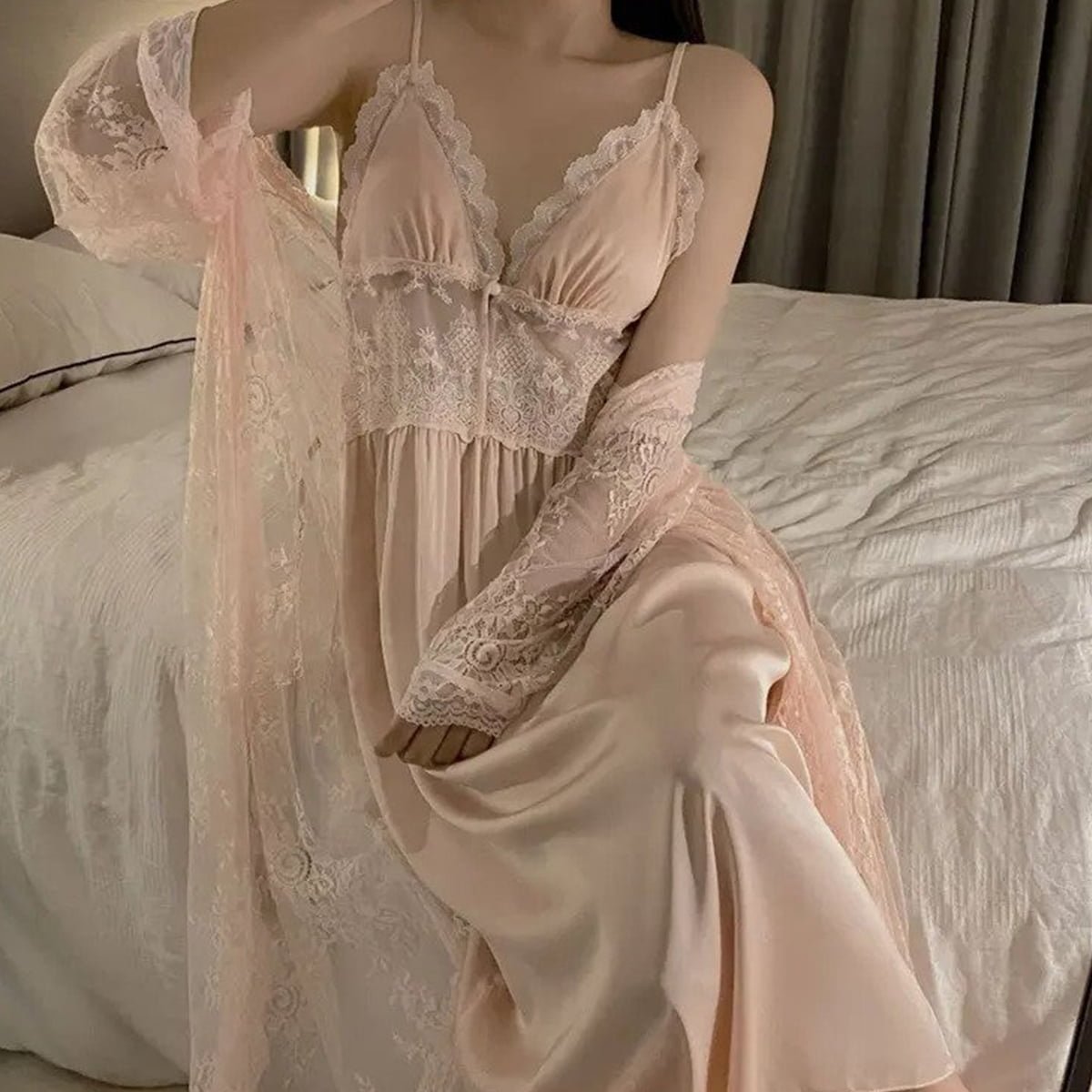 Long fairy skirt French court dress Sleepwear image 6