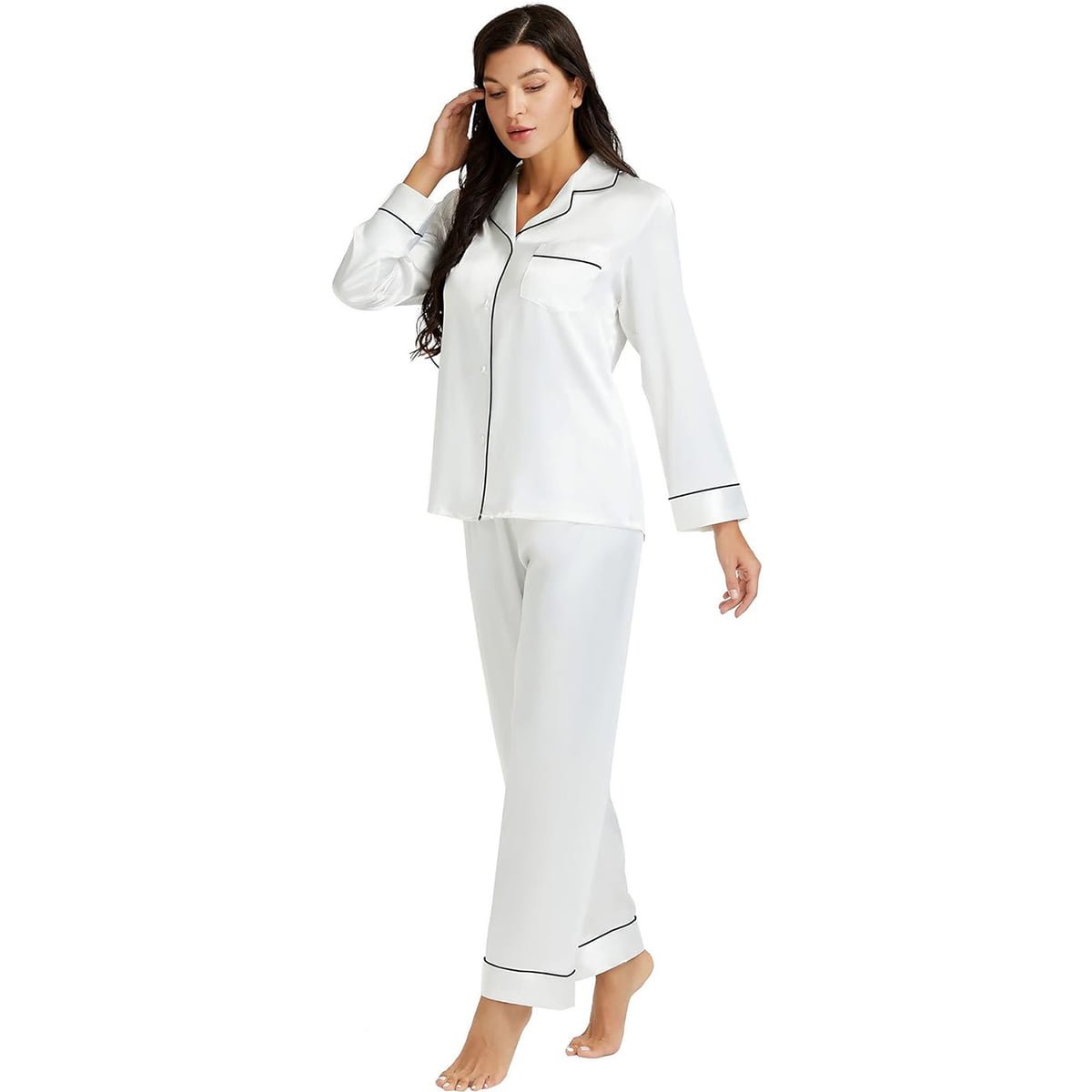 Women's Full Sleeve Silk Satin Pajama Set image 0