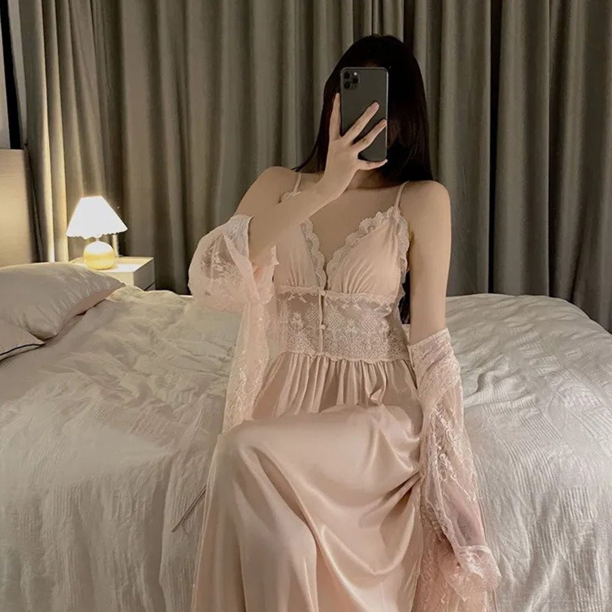 Long fairy skirt French court dress Sleepwear image 7