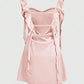 Summer Solid Color Pleated Ruffle Hem Open Back Satin Strap Dress – Elegant and Breezy Sleeveless Style image 2