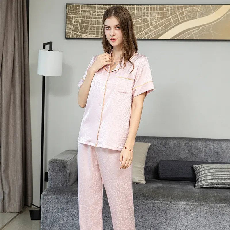 Luxury Redefined: Indulge in with Our High-End Satin Silk Pajama Set image 1