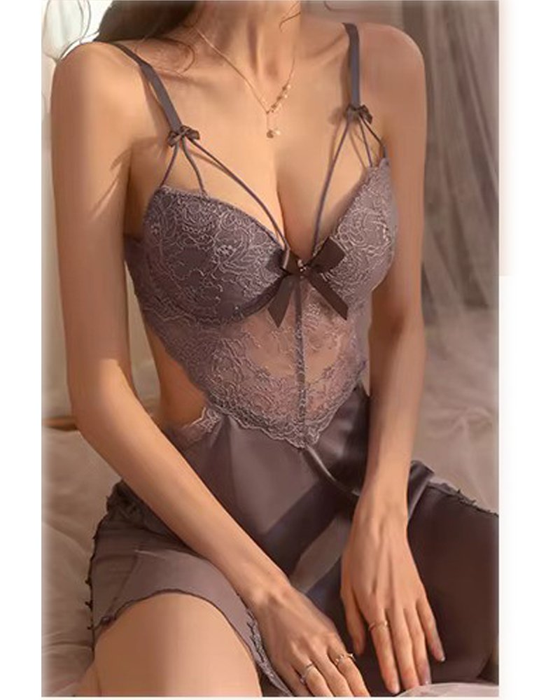 Women’s Silk Satin Nightgown Set without Robe image 1