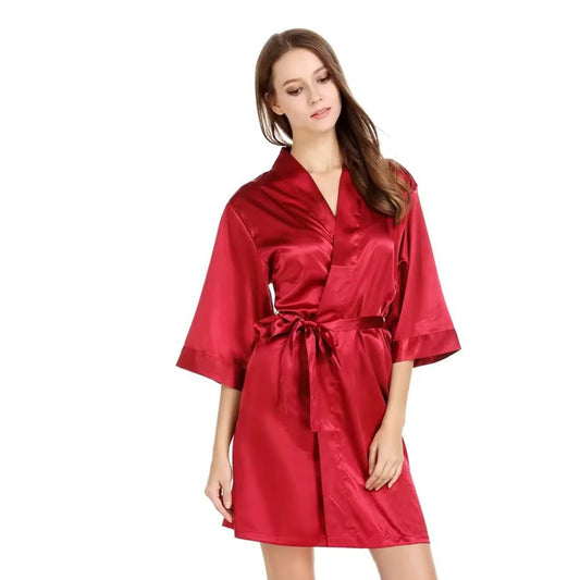 Women's Soft Satin Kimono Bridal and Bridesmaid Robes image 0
