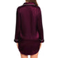 Satin Long Sleeve Sleep Nightshirt Pajama Top Wineberry image 4