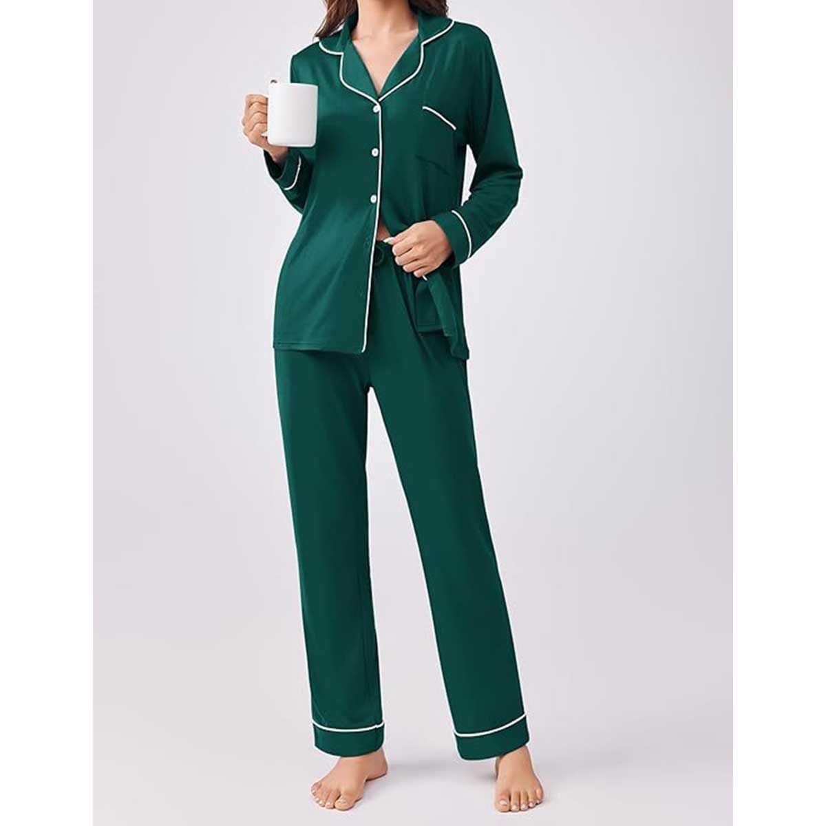 Soft Cotton Pajama Set Green image 2