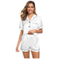 Satin Pajama Short Sleeve top and Shorts Set image 2