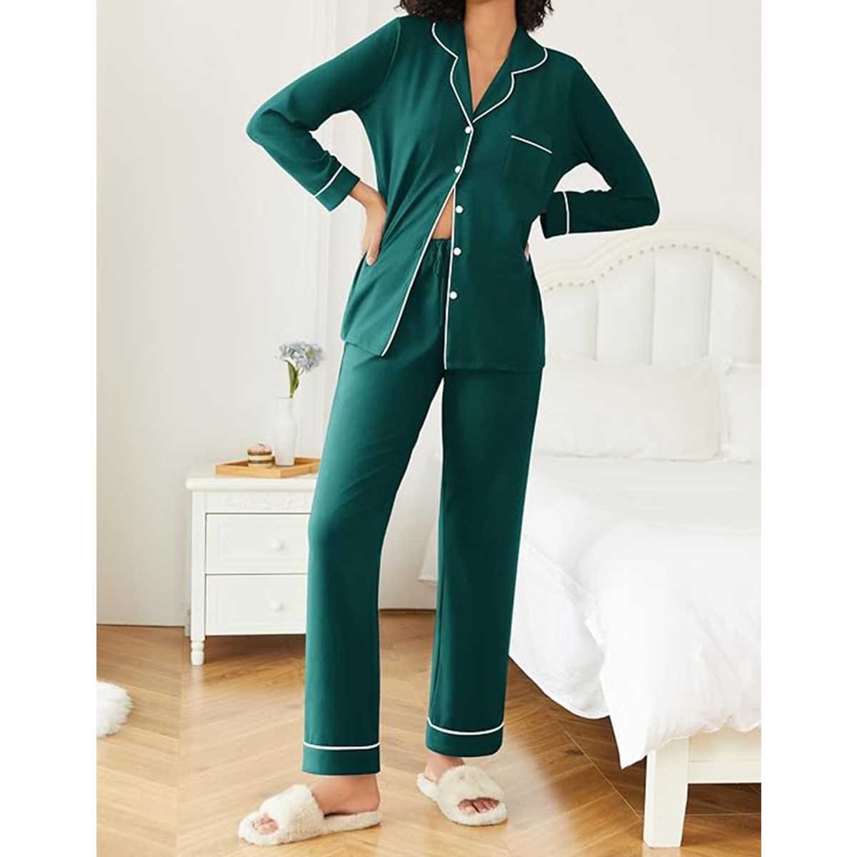 Soft Cotton Pajama Set Green image 3