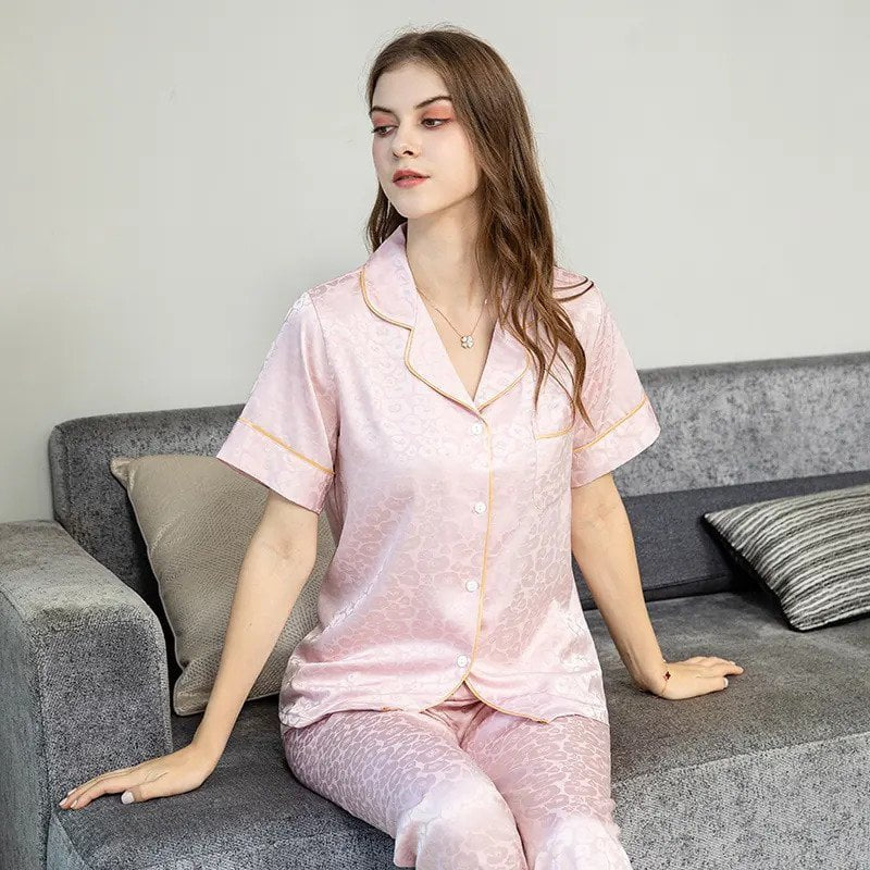 Luxury Redefined: Indulge in with Our High-End Satin Silk Pajama Set image 3