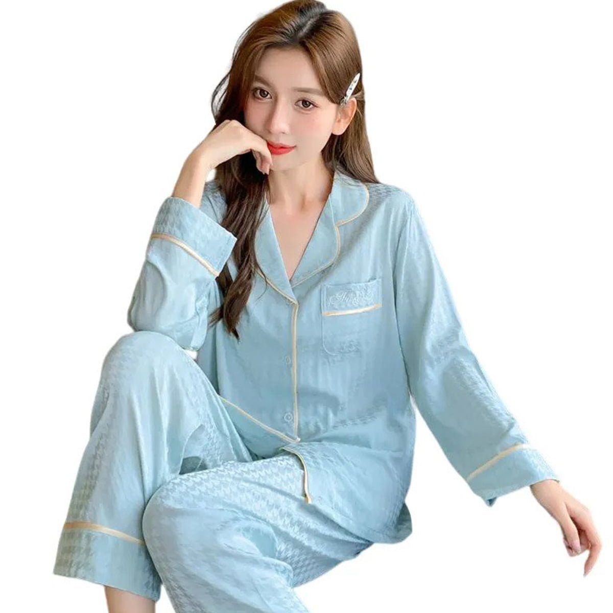 Luxury Redefined: Indulge in Unmatched with Our High-End Satin Silk Pajama Set image 6