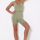 Comfortable Amy Green Seamless Legging/Short And Sports Bra Set image 2