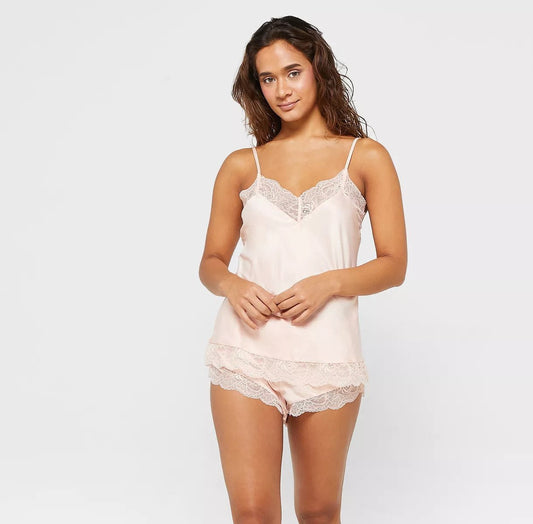 Satin Lace Trim Pajama Sets image 1