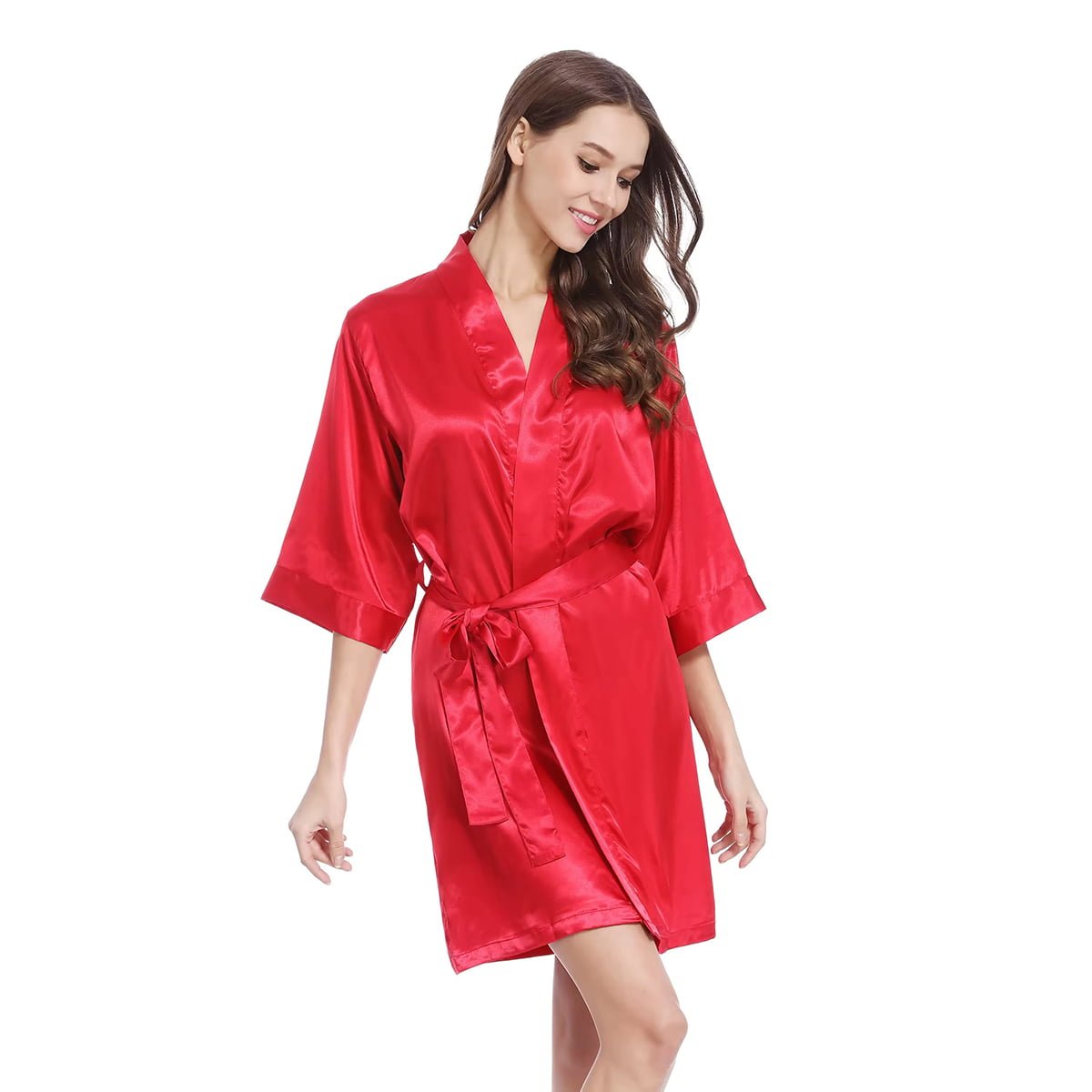 Women's Soft Satin Kimono Bridal and Bridesmaid Robes image 5