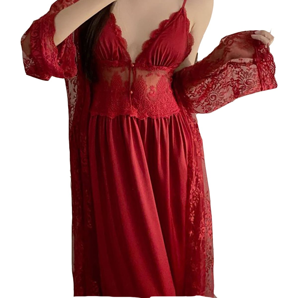 Long fairy skirt French court dress Sleepwear image 3